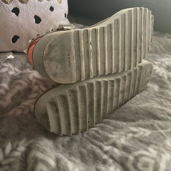 Steven new york white leather silver stud studded teva sandals 8.5 - Picture 4 of 6